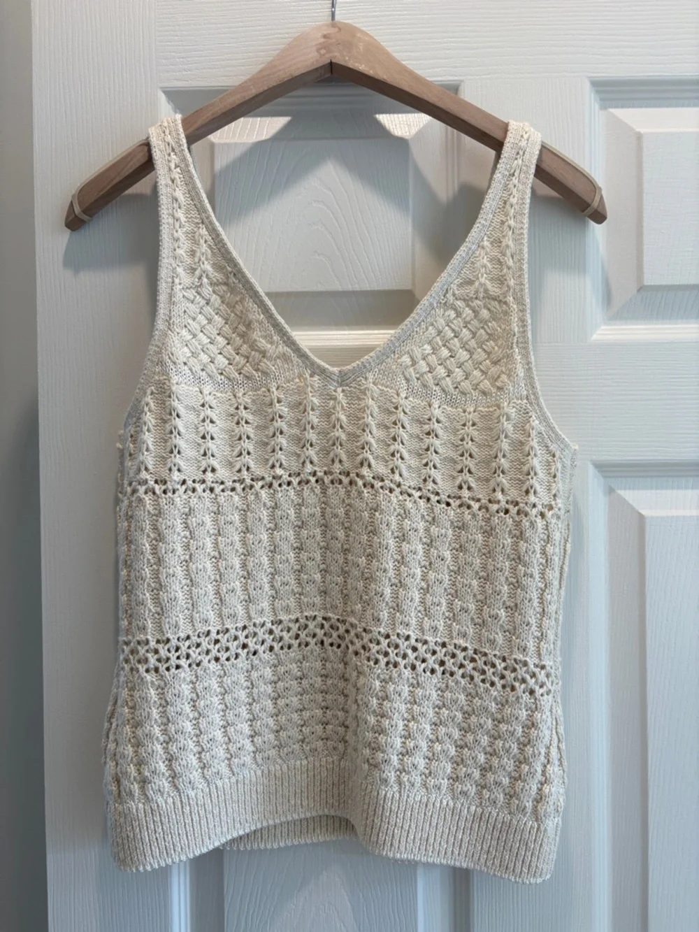 Anthropologie Cream Open-Knit Crochet Sweater - Picture 2 of 3